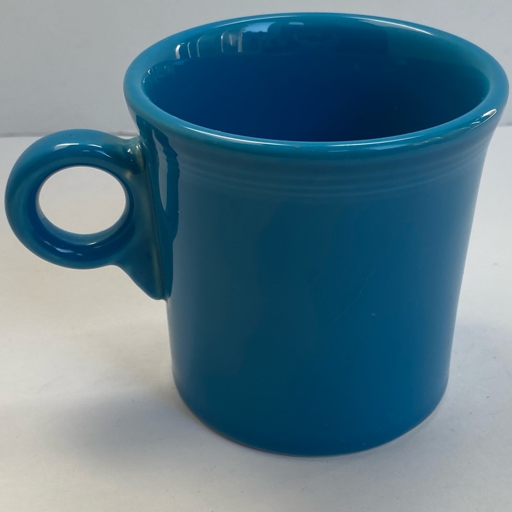 Fiesta Fiestaware Mug Peacock Blue NEW Retired Coffee Cup Tom Jerry Ring
